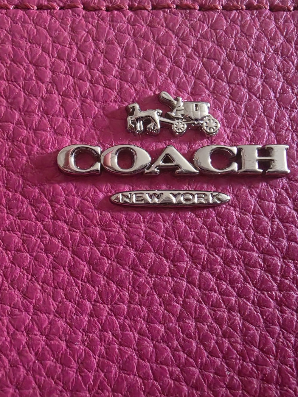 COACH Pink Leather Double Zip Pouch - Picture 2 of 12